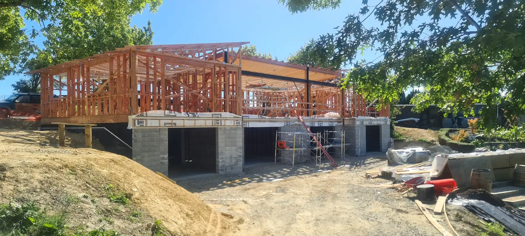 Foundation and base stage of an Ecotectural architectural build