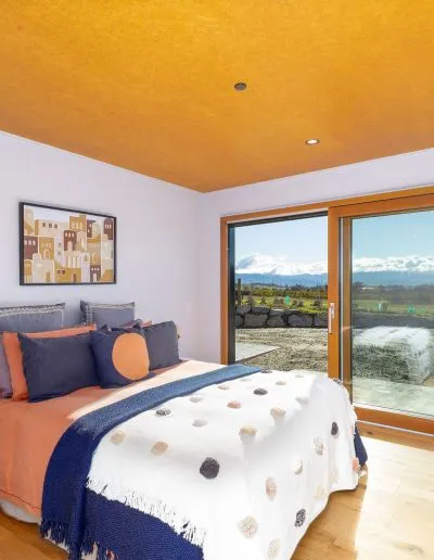 Bedroom with rural views at Horton Road, Tasman