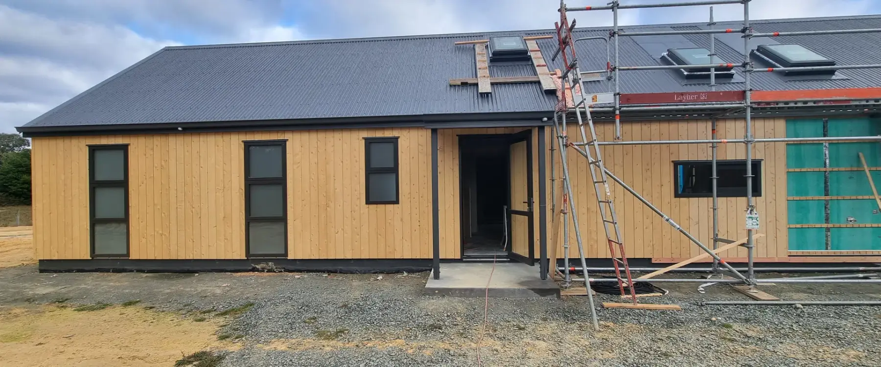 Lawson Cypress cladding on this home, an Ecotectural architectural home in Redwood Valley
