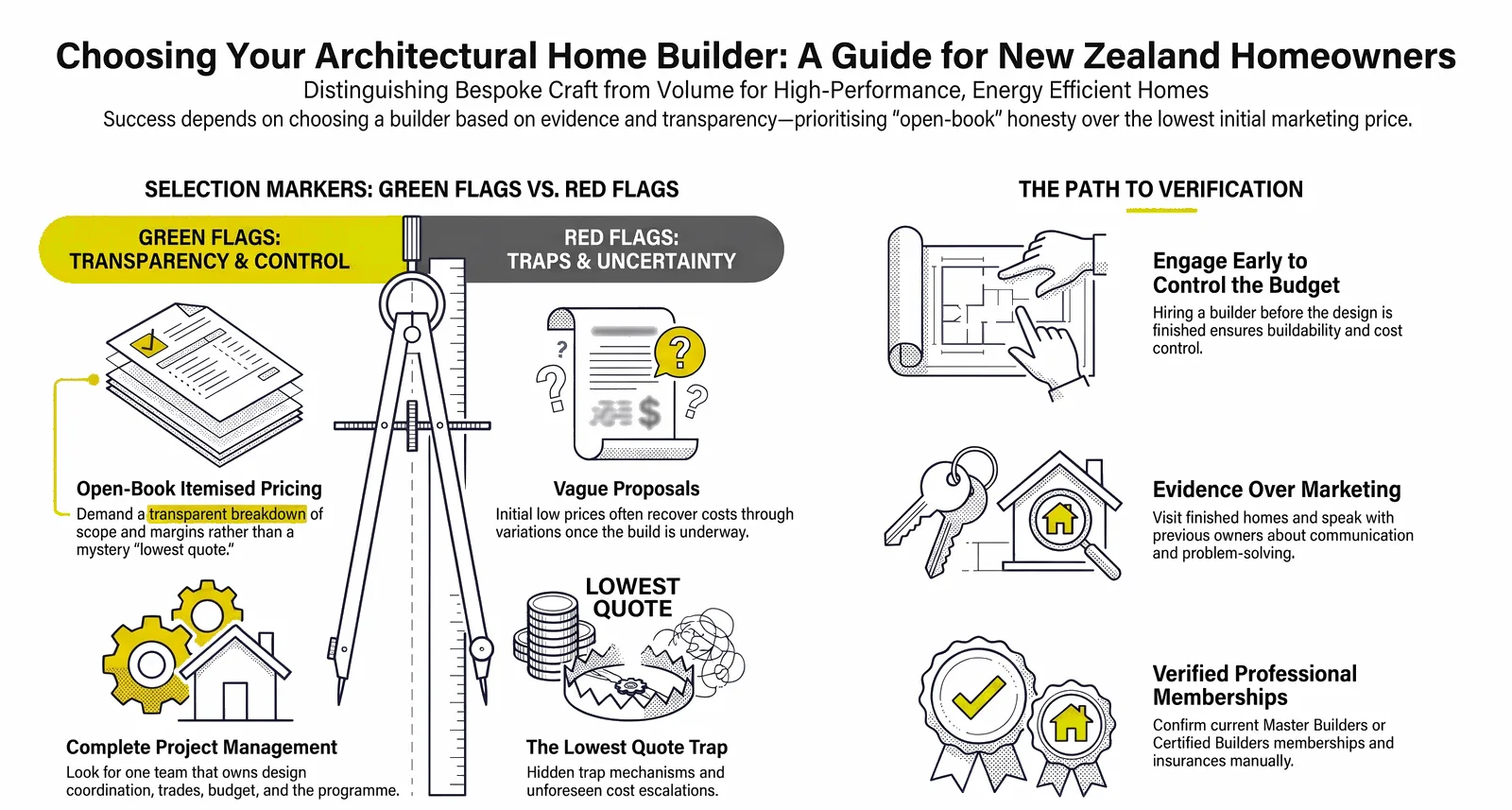 How to Choose an Architectural Home Builder in New Zealand infographic