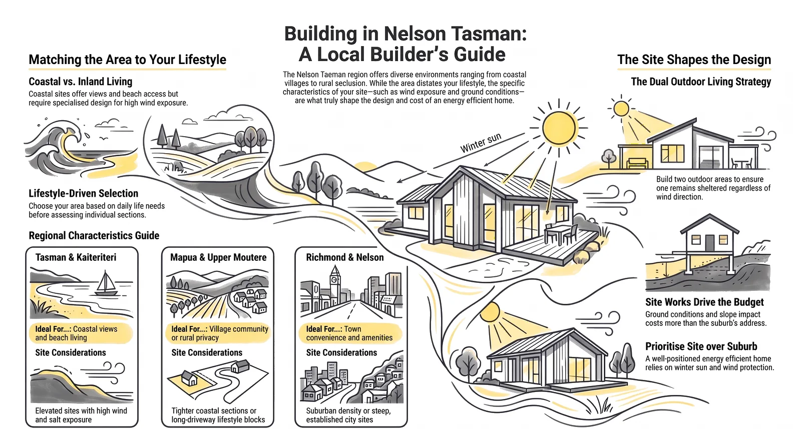 The Best Areas to Build in Nelson Tasman: A Local Builder’s Guide infographic