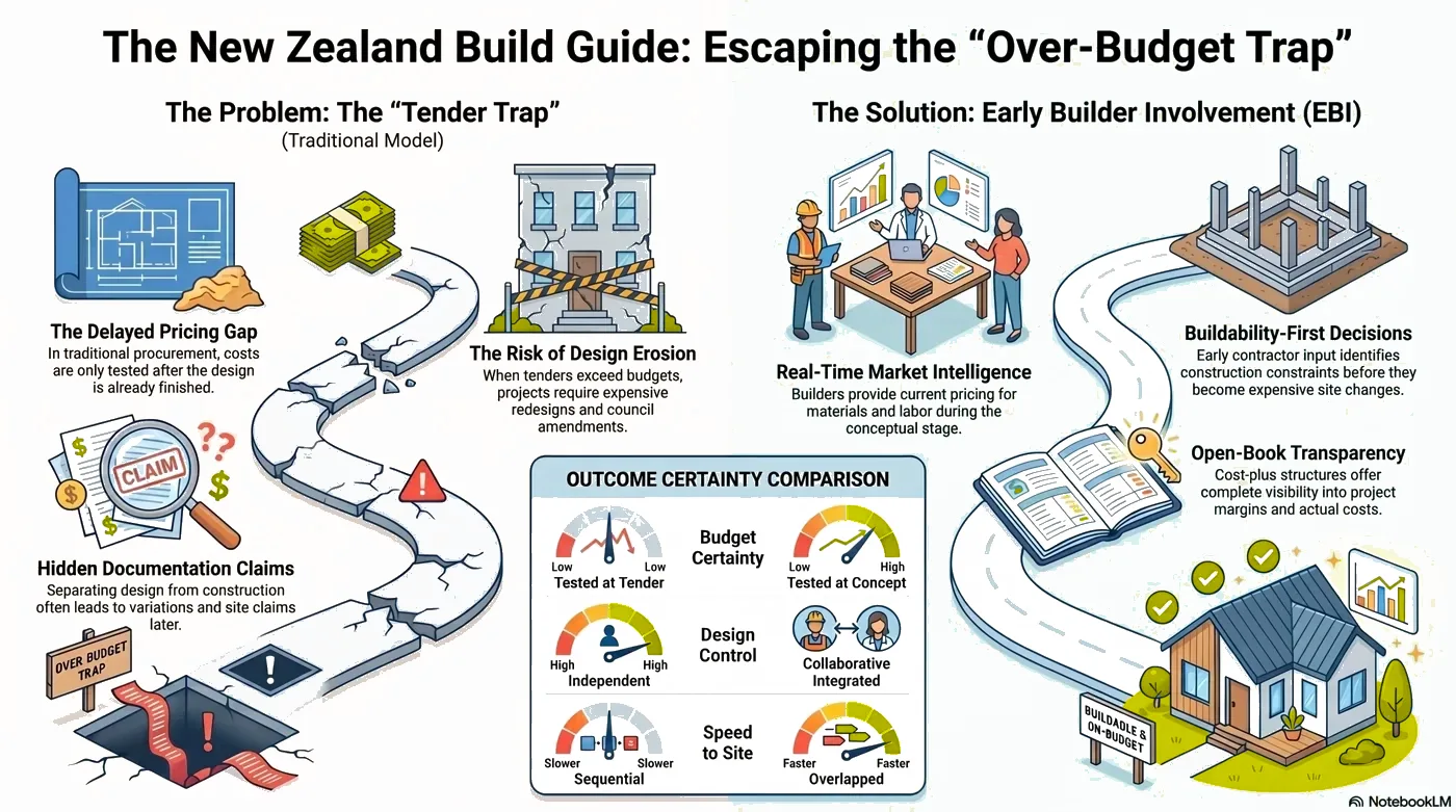Why You Should Engage a Builder Before an Architect infographic